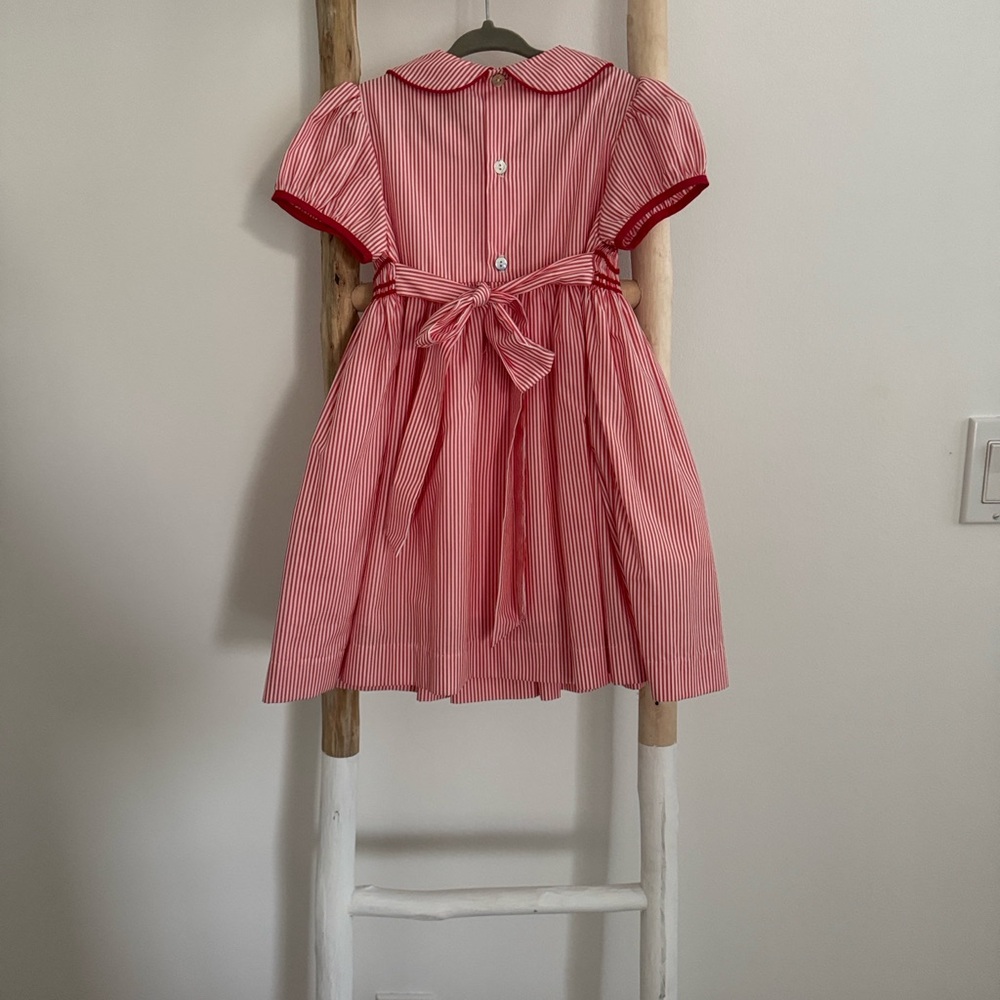 Lallie Alexis Red and White Striped Smocked Dress - Picture 7 of 11